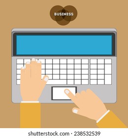 Business design over brown background,vector illustration.