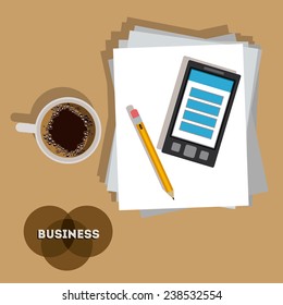 Business design over brown background,vector illustration.