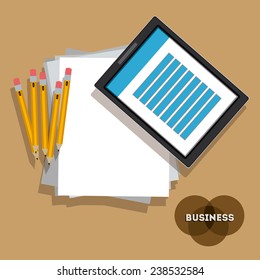 Business design over brown background,vector illustration.