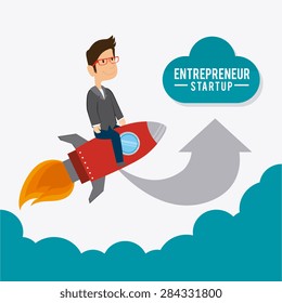 Business design over cloudscape background, vector illustration.