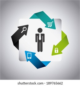 Business design over gray background ,vector illustration