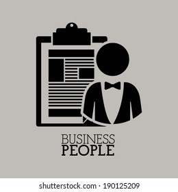 Business design over gray background, vector illustration