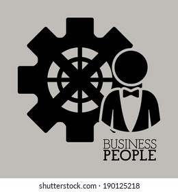 Business design over gray  background, vector illustration