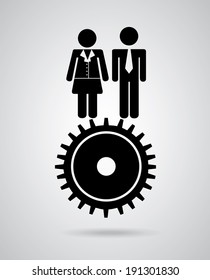 Business design over gray background, vector illustration