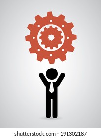 Business design over gray background, vector illustration