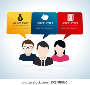 Business design over gray background, vector illustration