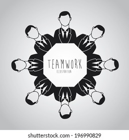 Business design over gray background, vector illustration