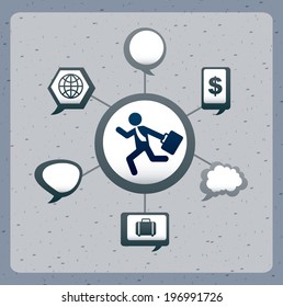 Business design over gray background, vector illustration