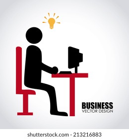 Business design over gray background, vector illustration