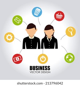 Business design over gray background, vector illustration