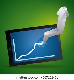 Business design over green background, vector illustration.