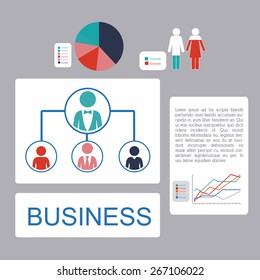 Business design over grey background, vector illustration