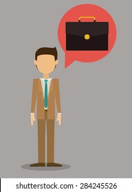 Business design over grey background, vector illustration
