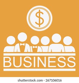 Business design over orange background, vector illustration