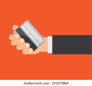 Business design over red background, vector illustration