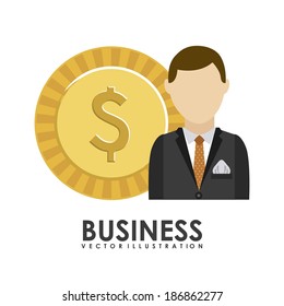 Business design over white background, vector illustration