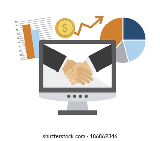 Business design over white background, vector illustration