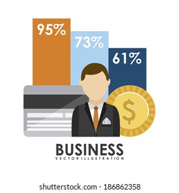 Business design over white background, vector illustration