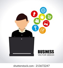 Business design over white background, vector illustration