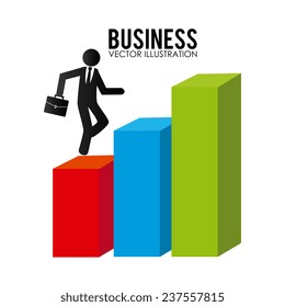 Business design over white background, vector illustration.
