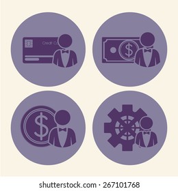 Business design over white background, vector illustration