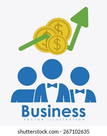 Business design over white background, vector illustration