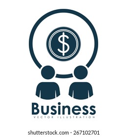 Business design over white background, vector illustration