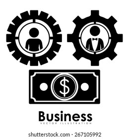 Business design over white background, vector illustration