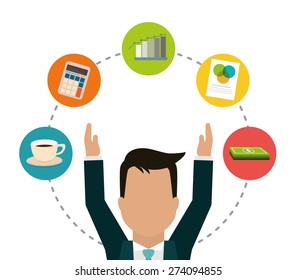 Business design over white background, vector illustration.