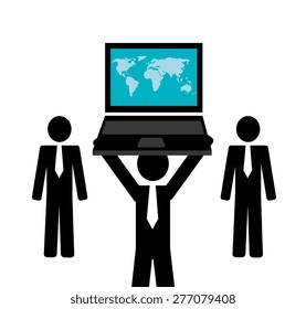 Business design over white background, vector illustration.