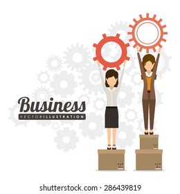 Business design over white background, vector illustration