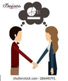 Business design over white background, vector illustration