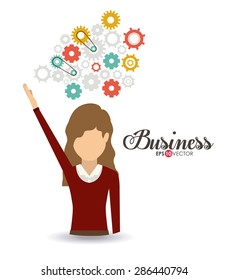 Business design over white background, vector illustration