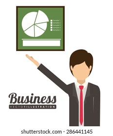 Business design over white background, vector illustration