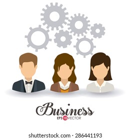 Business design over white background, vector illustration