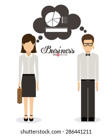 Business design over white background, vector illustration