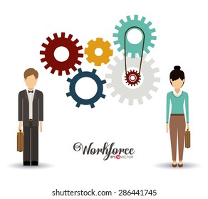Diseño de negocios sobre fondo blanco, Ilustración vectorial