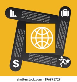 Business design over yellow background, vector illustration
