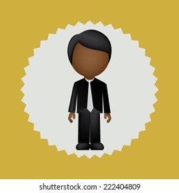 Business design over yellow background, vector illustration