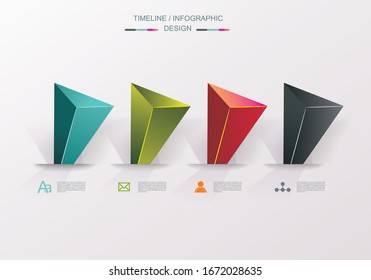 Plantilla de diseño empresarial con pirámides 3d brillantes. Se puede utilizar para líneas de paso, niveles de número, escala de tiempo, diagrama, diseño web. 