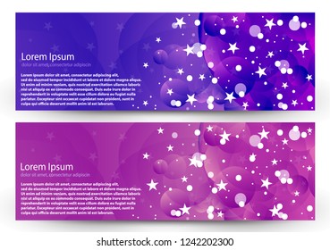 Business design template of circles and stars. Bright color vector illustration.