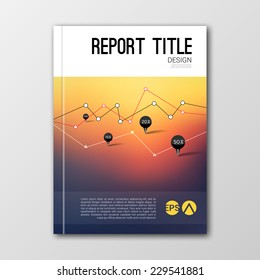 Business design template. Cover brochure book flyer magazine layout mockup geometric, vector illustration