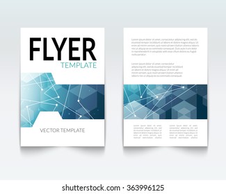 Business design template. Cover brochure book flyer magazine layout mockup geometric polygonal shapes info-graphic, vector illustration