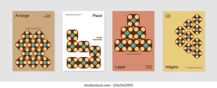 business design template creative layout. This is a abstract background  template vector illustration. brown peach green cream.  Design for book cover ,brochure, poster, banner, handbill, marketing