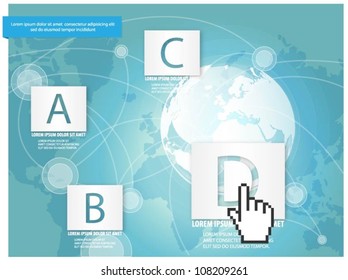 Business design template with globe. Vector