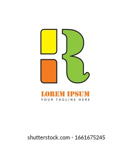 Business design template logo icon with letter r. Vector color sign