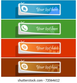 Business design template for marketing. Web icon - email, home, phone, internet.