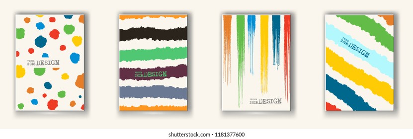 Business design templates. Abstract grunge pattern line textures. Brochure with Monochrome Strip Backgrounds set aper with empty space for your text. Vector hand drawn illustration
