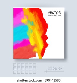 Business design templates. Brochure with Color Paint Backgrounds. Abstract Modern Vector Illustration.