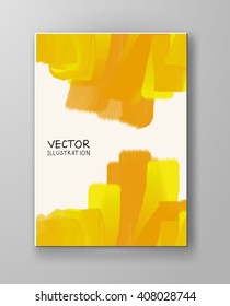 Business design templates. Brochure with Gold Paint Backgrounds. Abstract Modern Decoration. Vector Illustration.
